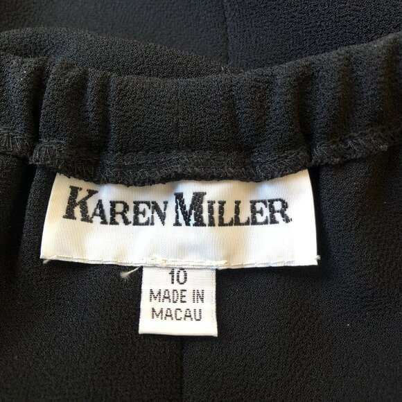 Karen Miller Vintage 80's Black Maxi Skirt BEADED PLEAT - Picture 6 of 16